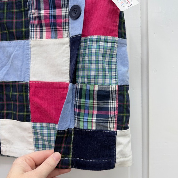 NWT Talbots kids patchwork plaid corduroy pink navy skirt skort girls 8‎ - Picture 2 of 7